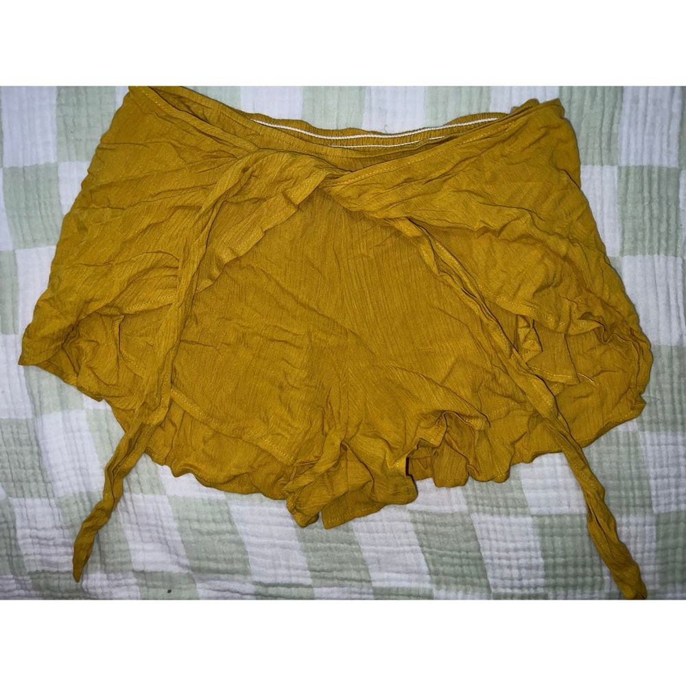 Mustard Yellow Wrap Shorts
